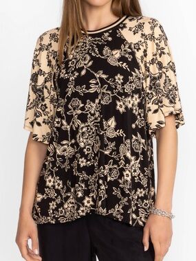 Johnny Was Flutter Raglan Sleeve Tee